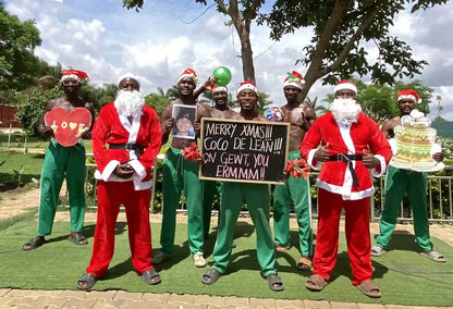 Big guys in green pants