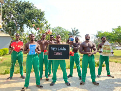 Big guys in green pants